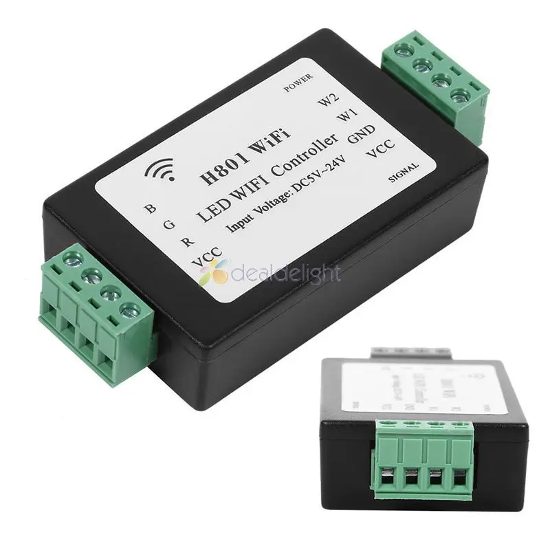 H801 RGBW WiFi LED Controller DC5-24V input;4CH*4A output or RGB RGBW led Strip Light tape