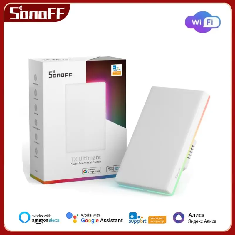 

SONOFF Wifi TX Ultimate T5 Smart Wall Switch LED Light Edge EWeLink Remote Control Smartthings Via Alexa Google Yandex Alice