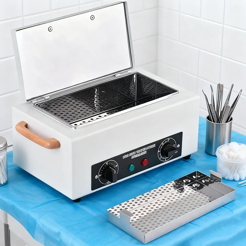 Nail Tool Sterilizer Dry Heat Sterilization Box High Temperature Disinfection Cabinet For Manicure Pedicure Salon Equipment