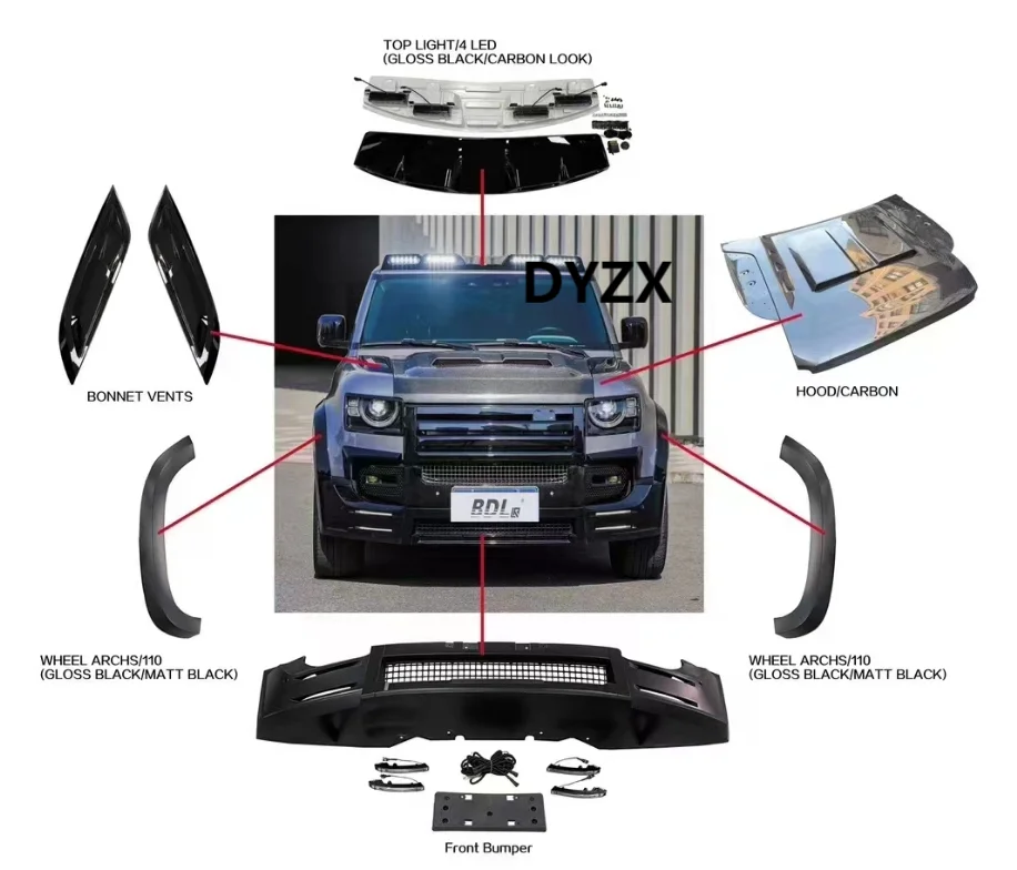 Auto parts for Land Rover Defender 90 110 body kit upgrade body parts New Defender 2023