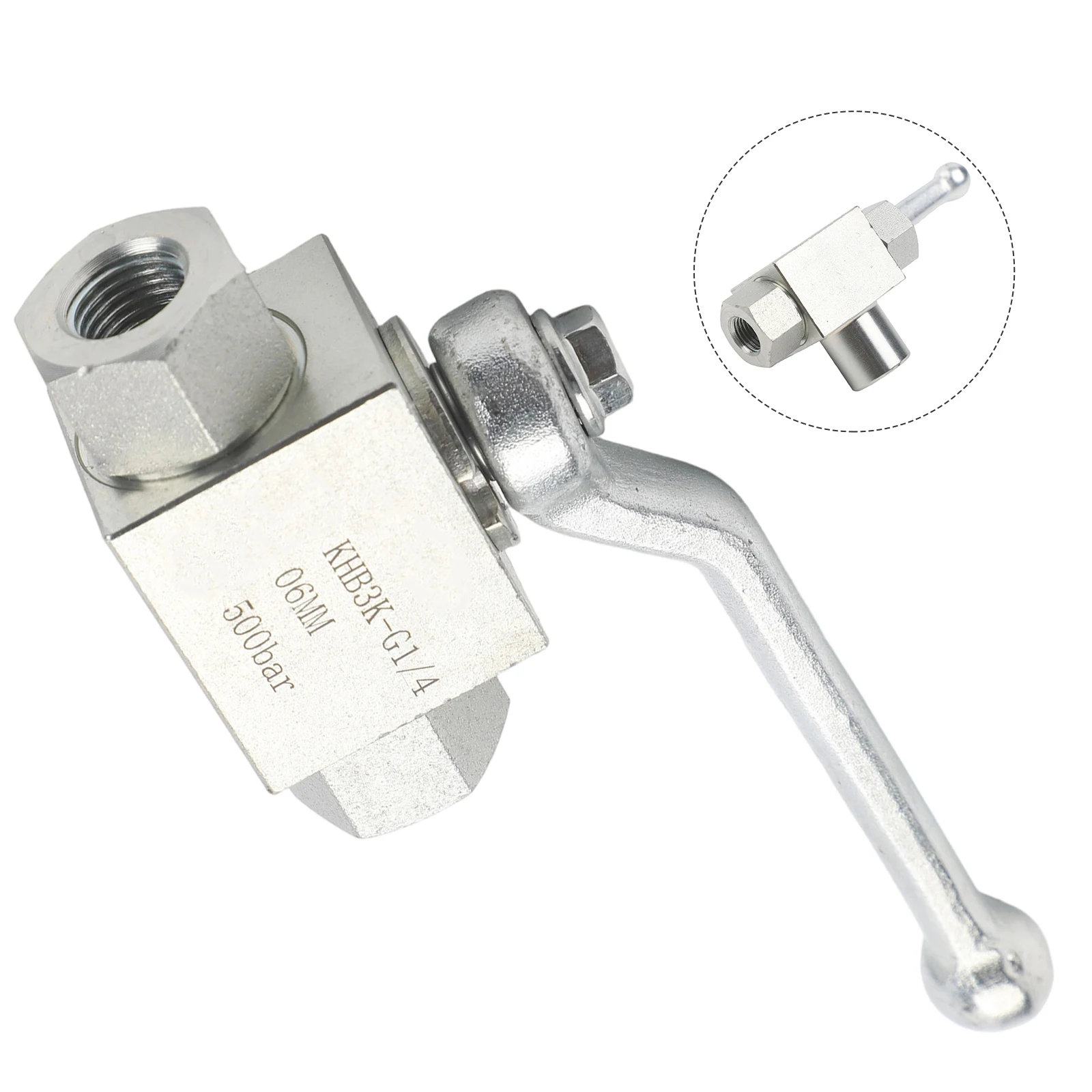Hydraulic Three-way High Pressure Ball Valve Manual Hard Seal 500 Bar Carbon Steel Easy To Use Practical Convenient