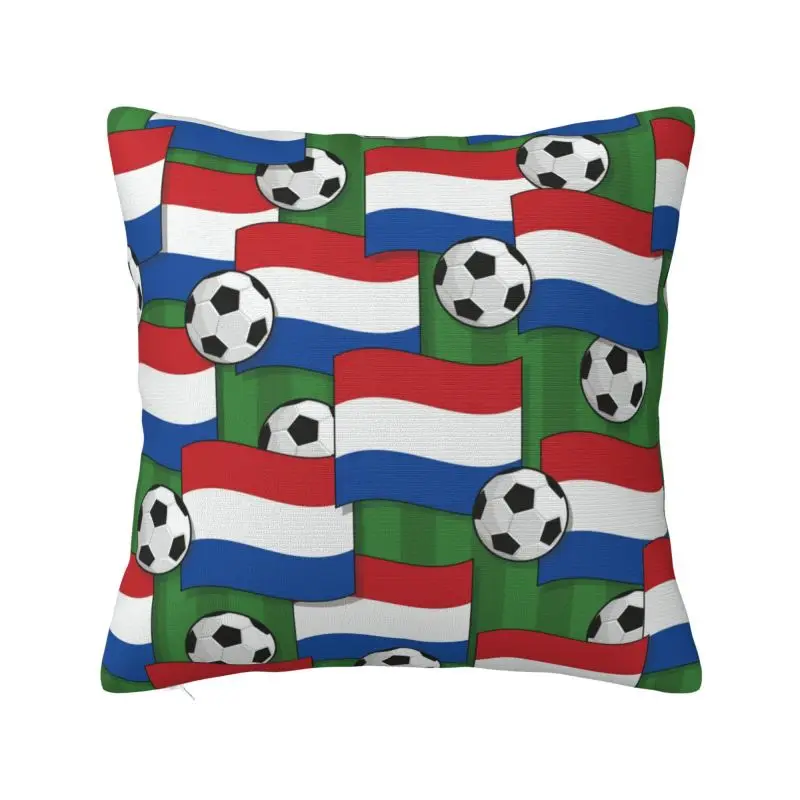 Custom Holland Football Pattern Cushion Cover 40x40cm Sports Lover Soccer Balls Soft Cute Pillows