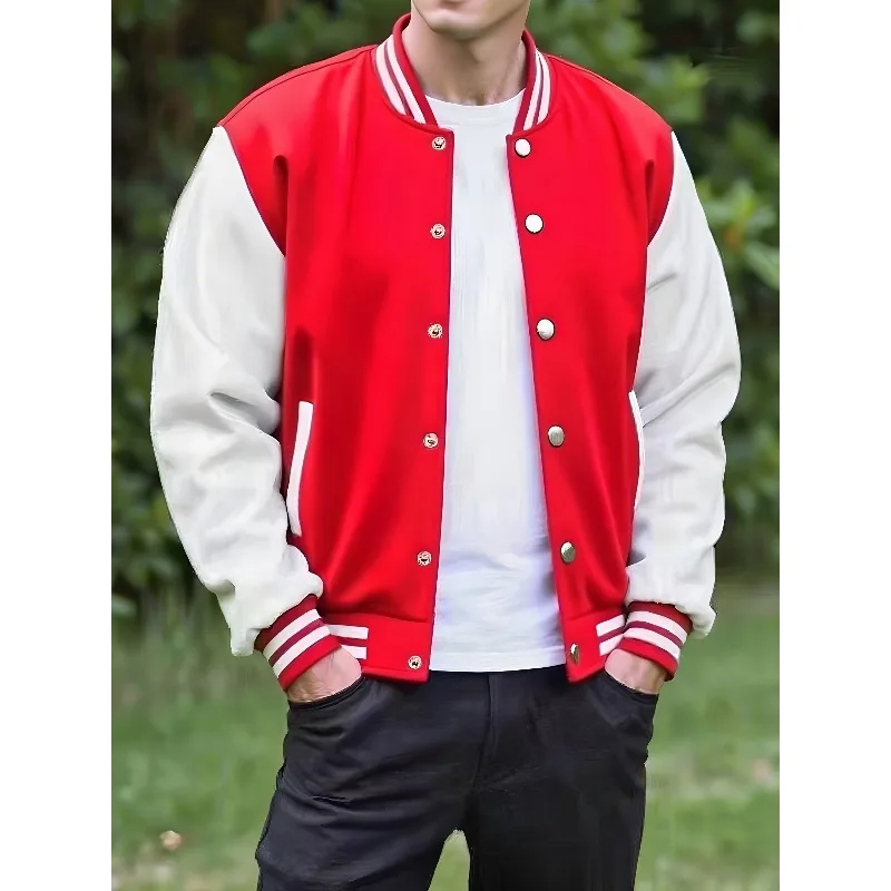 Spring jacket men's baseball jacket fashionable and handsome multifunctional jacket fashionable men's button up jacket