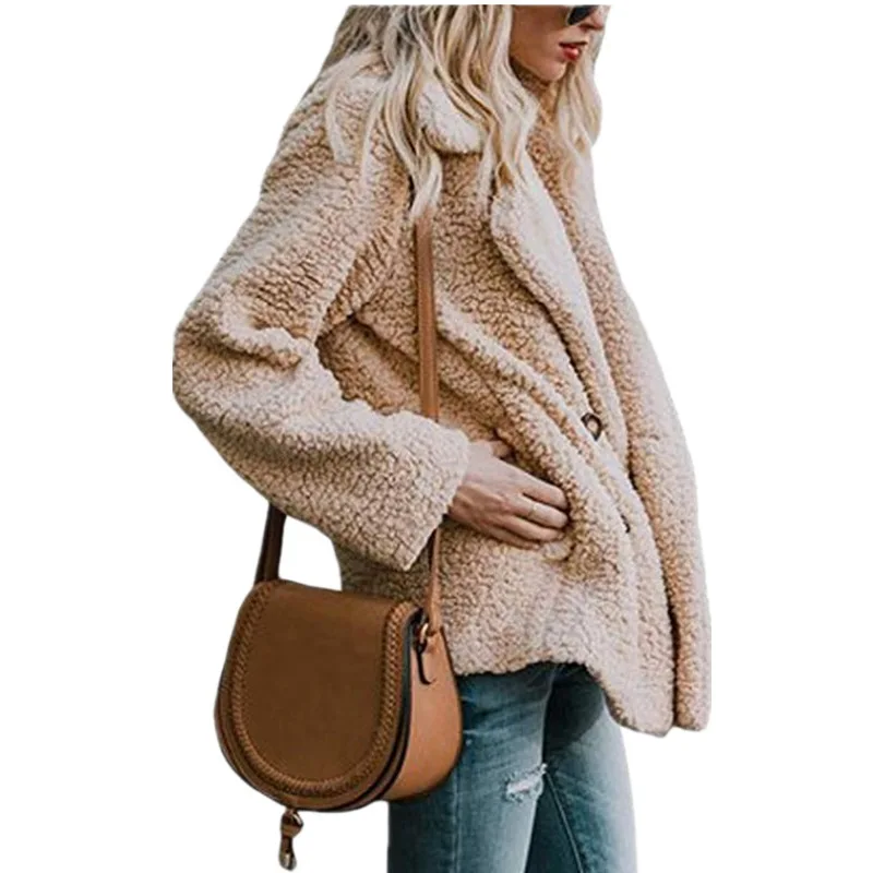 New Autumn Winter Teddy Coat Women Faux Fur Coat Female Oversized Teddy Jacket Ladies Outerwear Overcoat Thick Warm Plush Coats