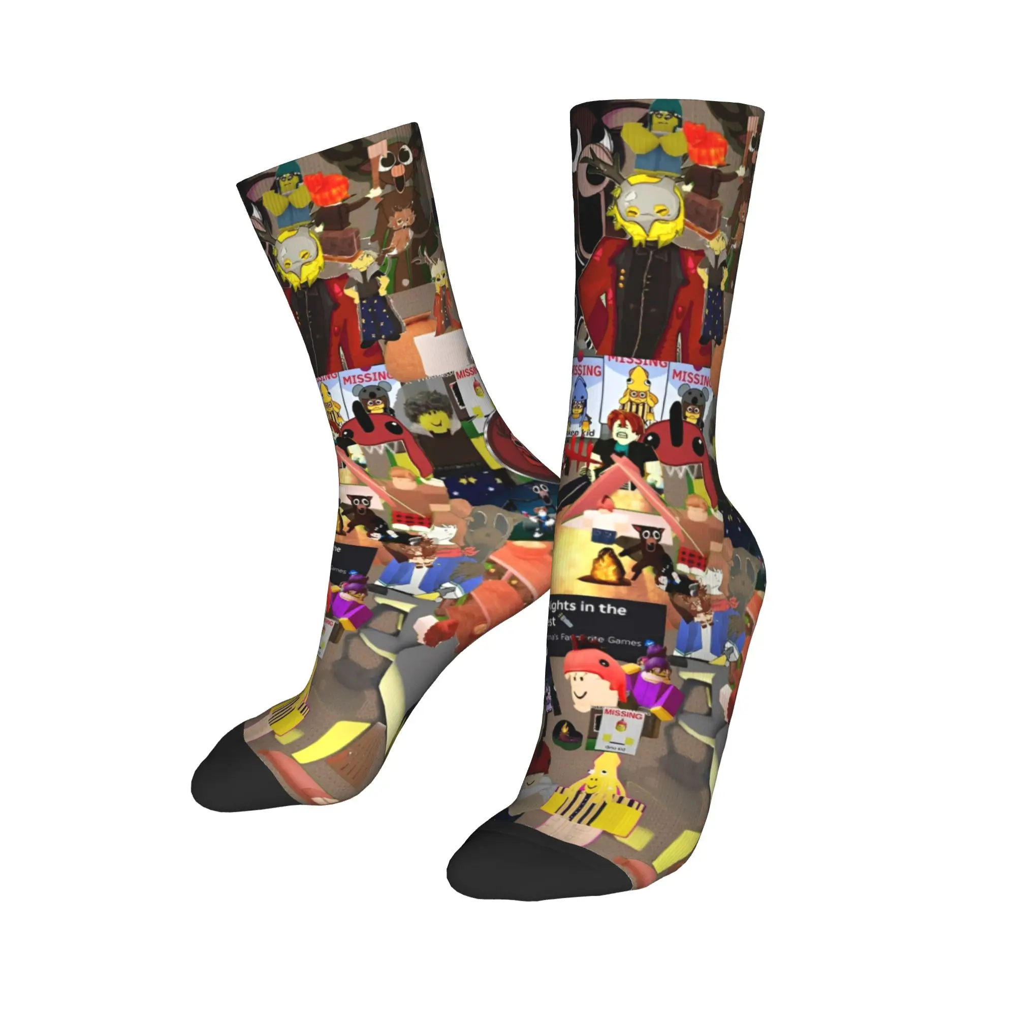 99 ليالًا في لعبة الغابة جوارب غير قابلة للانزلاق للرجال جوارب تزلج ناعمة جوارب شتوية جرافيك حديثة