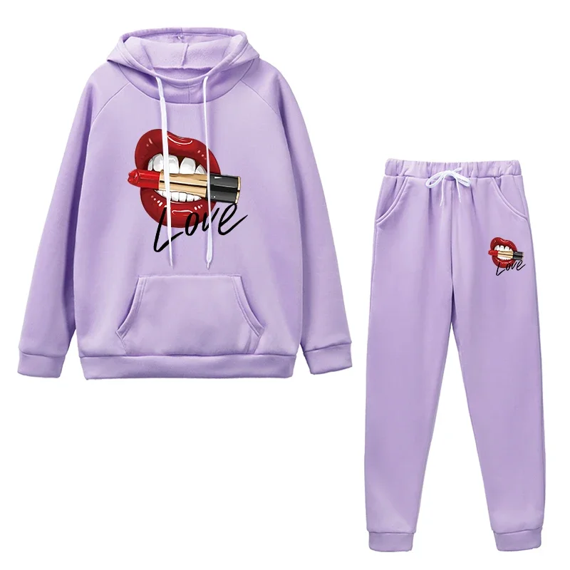

New Hoodie Sports Woman Sweatshirts High Quality Fashion 2024 Daily Tracksuit Suit Casual Sets Jogging Printing Women's Clothing