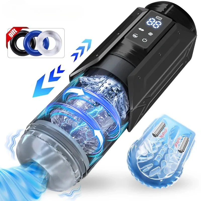 تلسكوبي دوران الاستمناء كأس مص القضيب مضخة جيب كس اللسان الجنس لعب الضارب المكبس التلقائي الاستمناء للرجال