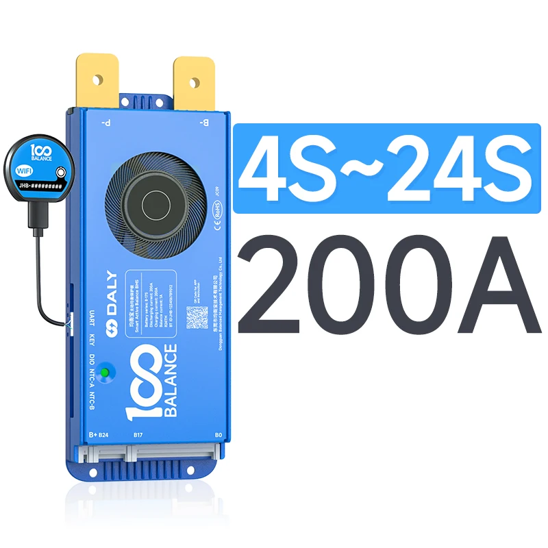Daly bms 100balance bms wifi bluetooth smart Active balance 4s-24S 40A-500A Lifepo4 Li-ion bms 4s bms lifepo4 100A 250A 200A