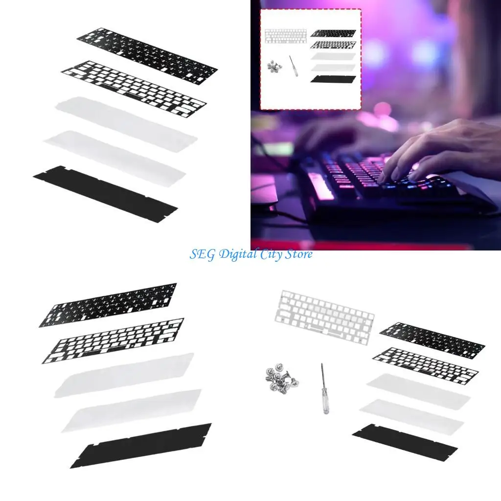 

U75B Keyboards Plate Aluminum Keyboards Positioning Plate for 60HE Gaming