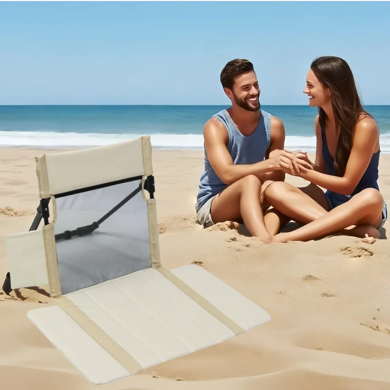 

Foldable Pool Chair with Cup Holder Lightweight Beach Chair with Mesh Back Portable for Camping Travel - Includes Carry Bag