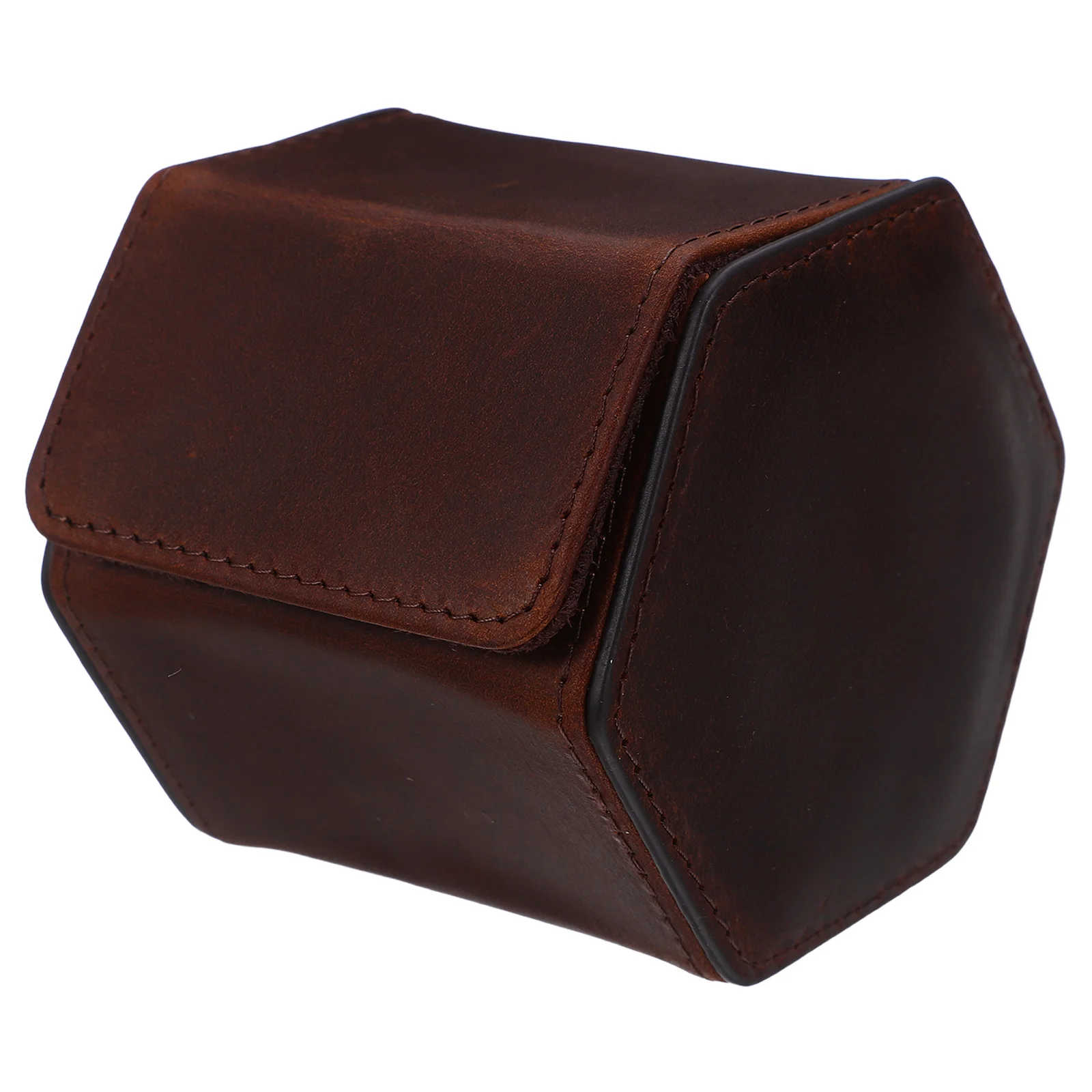 

Travel Watch Cases for Men Organizer Dust Resistant Shockproof Hexagonal Single Wristwatch Display Case