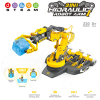 Diy 3In1 Assembled Explore Kids Hydraulic Robot Mechanical Arm Science Experiment Engineering Puzzle Toy Set for Children Gift