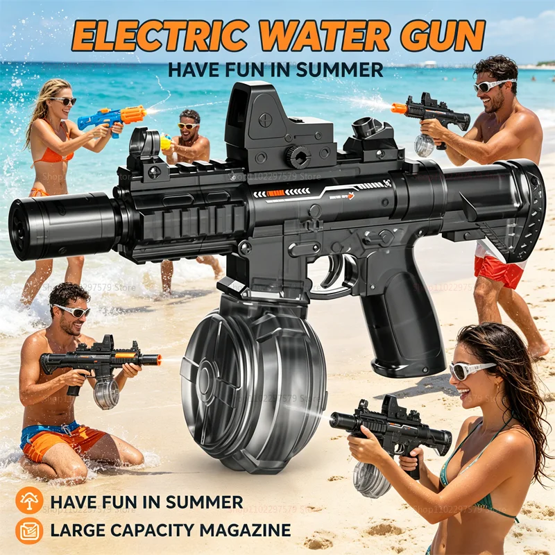 Pistolets à eau électriques pour adultes, grande capacité, puissants, automatiques, jouets d'été pour la plage et les jeux en plein air pour garçons et enfants