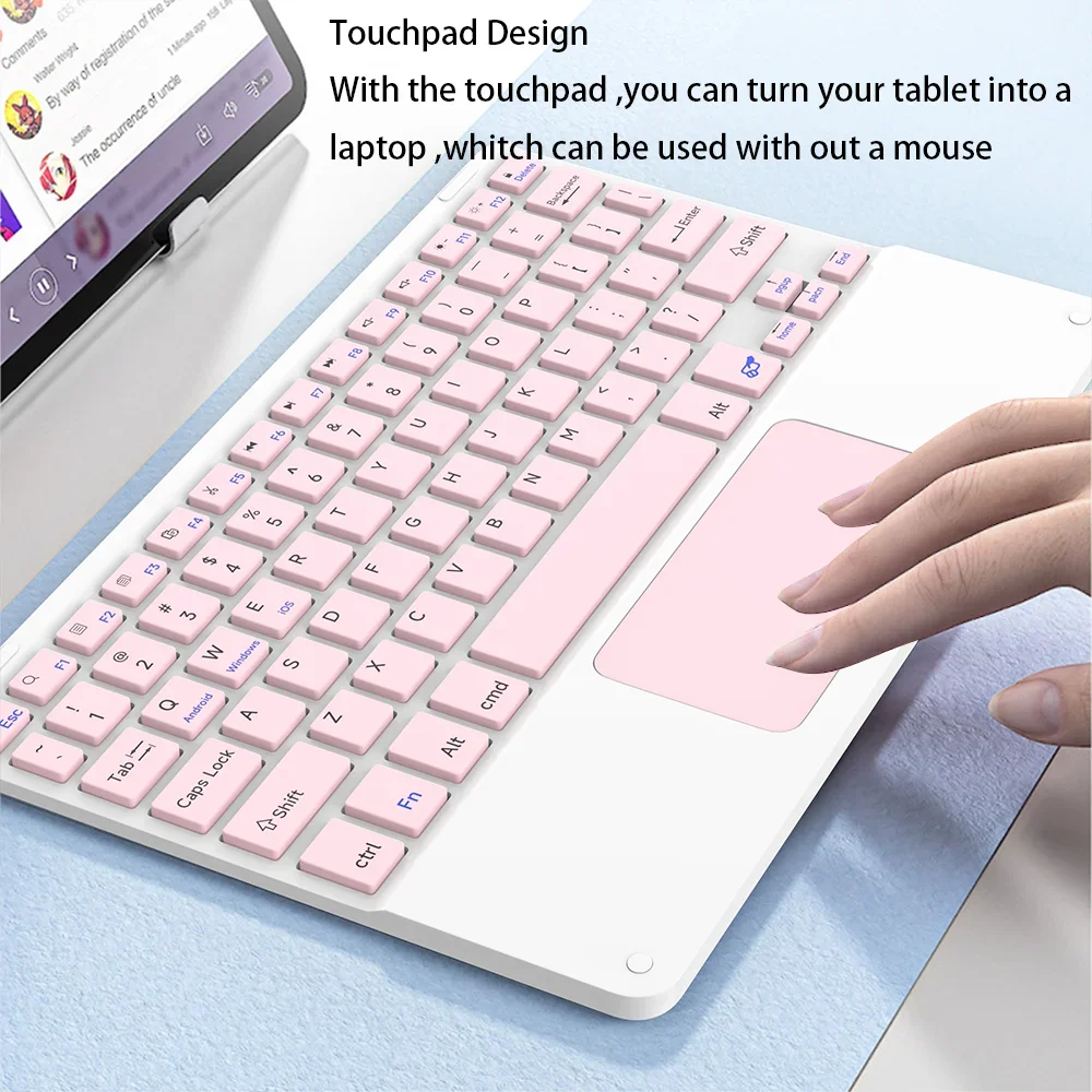 Bluetooth Keyboard And Mouse With Touchpad 10 Inch For Apple Samsung Huawei Xiaomi Tablet Teclado For iPad Pro Mini Cell Phone