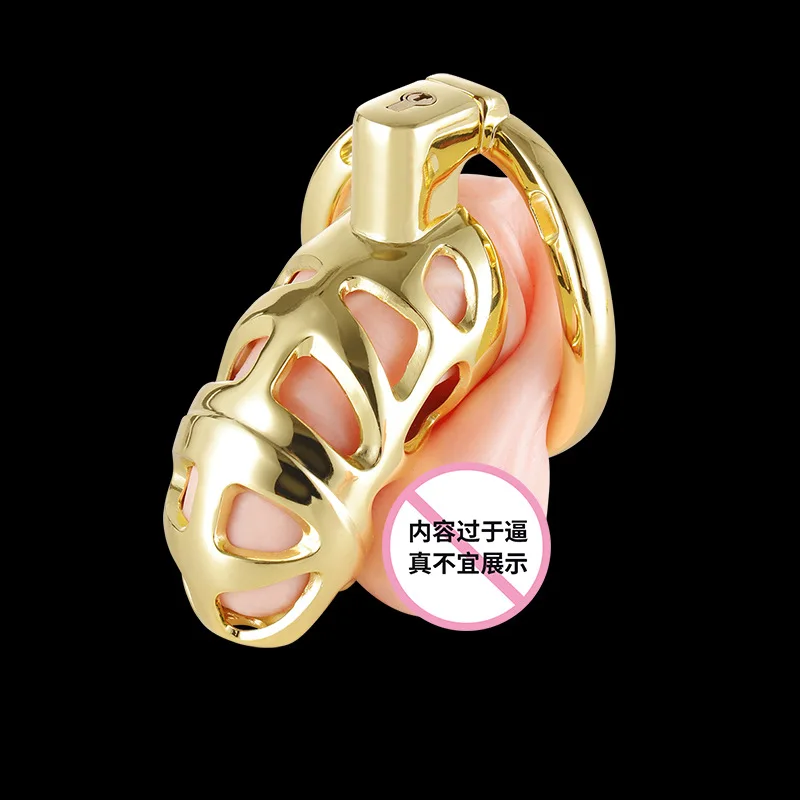 Metal Stainless Steel BDSM Male Gold Chastity Big Penis Lock Cock Cage Sleeve Adult Products Sex Toys Tool For Men Couples