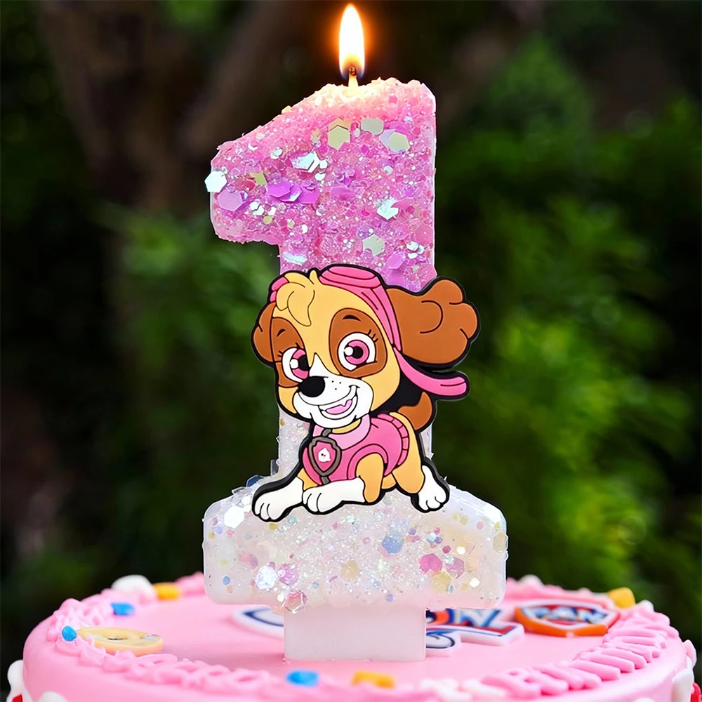 Niedliche PAW Patrol Kerze Nummer 0-9 Fußball-Kerze Kuchendekoration Geburtstagsparty für Kinder Babyparty Deko Geschenk