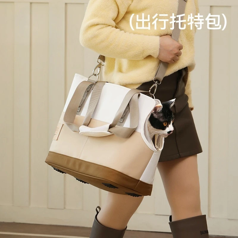 

Portable Cat Carrier Backpack Breathable Mesh Foldable Cat Dog Outgoing Bag Travel Hiking Camping Adjustable S/M/L 8 kg Soft Pad