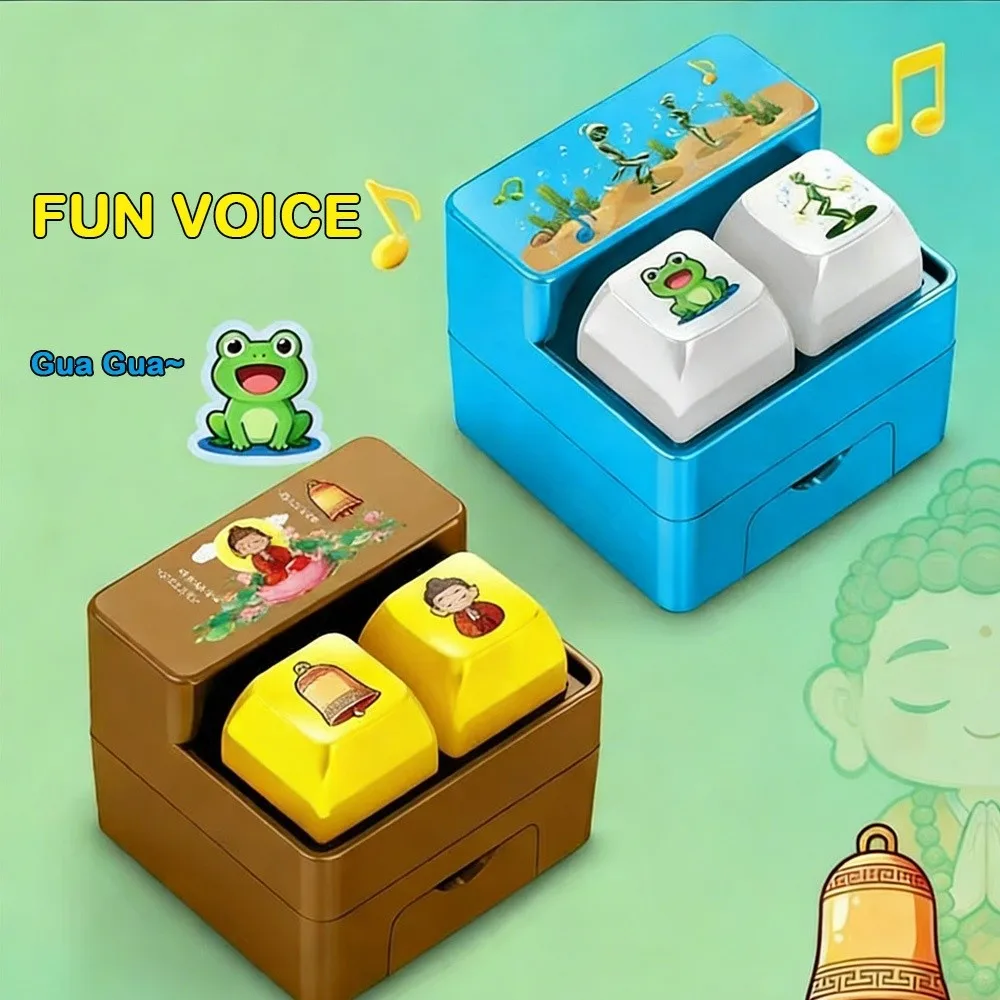 Nieuwe Cartoon Toetsenbord Sleutelhanger DIY Toetsenbord Keycap Mini Dier Sleutelhanger Toetsen Knop Relief Stress Fidget Speelgoed