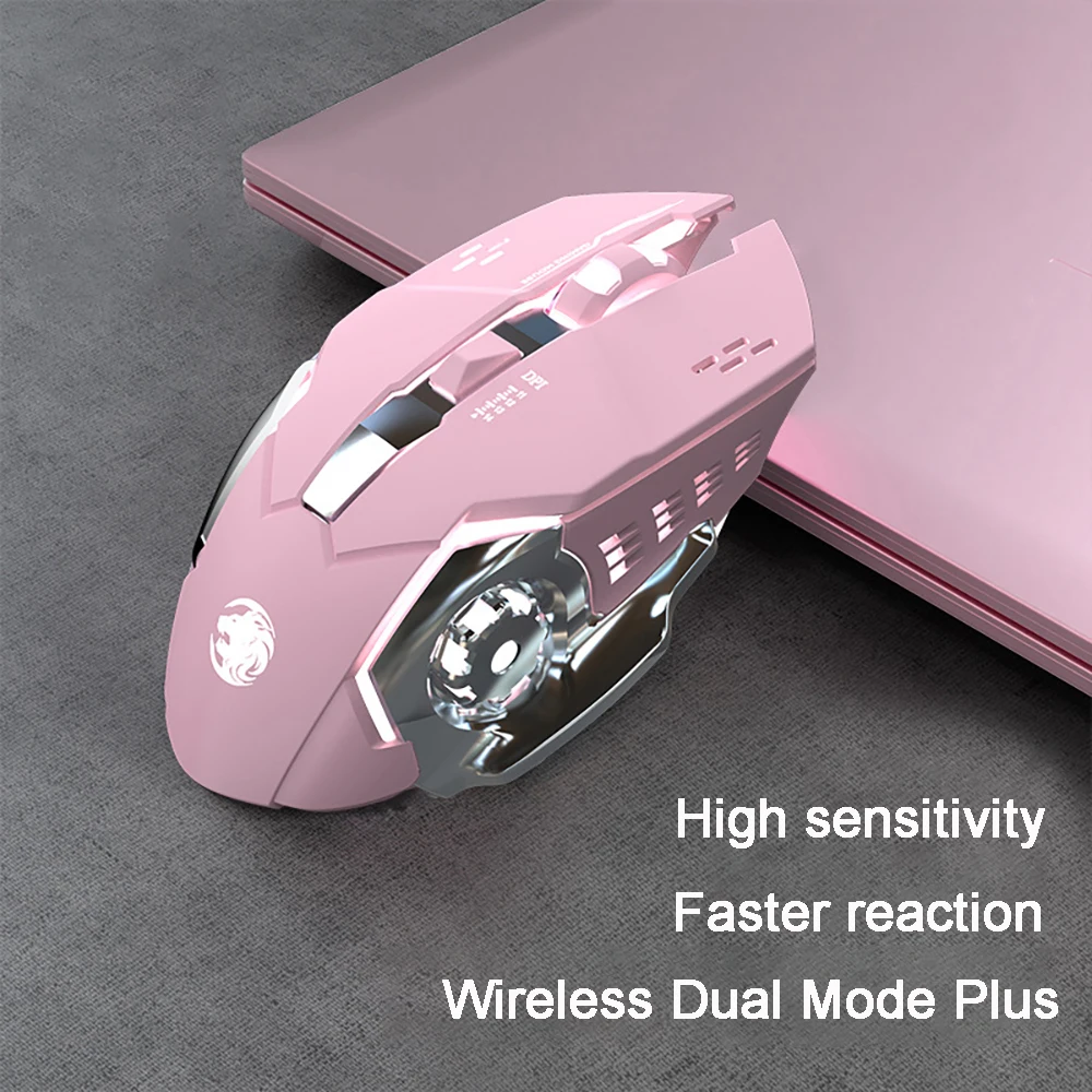 Gaming Mouse Rechargeable 2.4GWireless Bluetooth Mouse Mute Ergonomic Mouse for Computer Laptop LED Backlit Mice for IOS Android