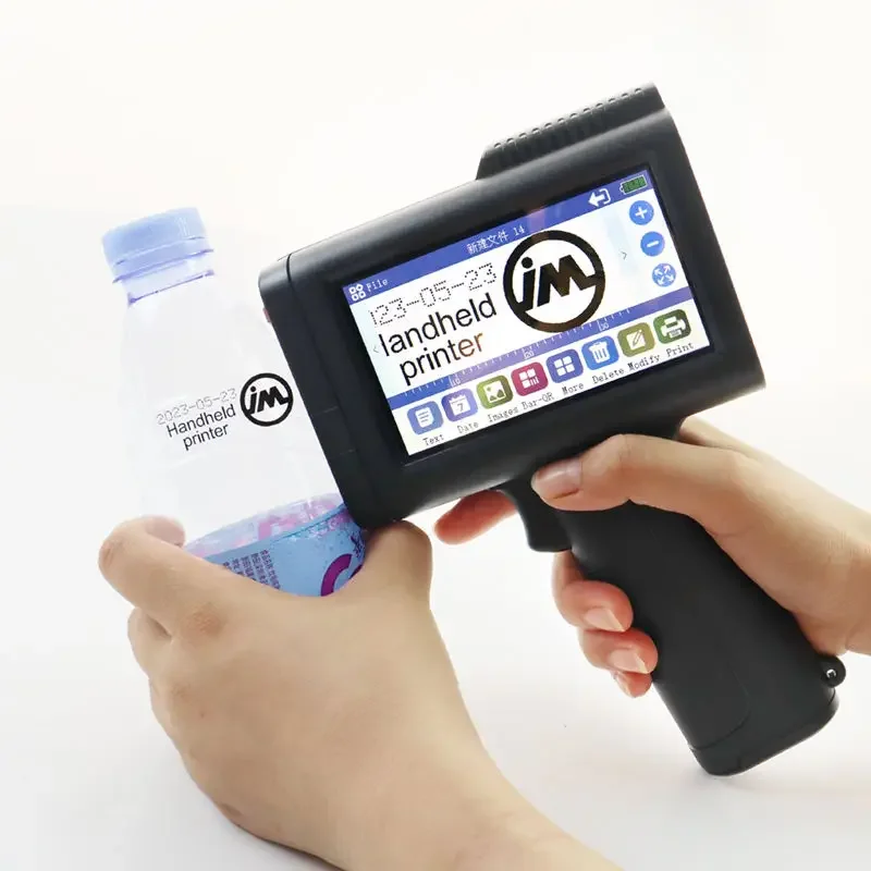 Portable 12.7mm Label Handheld Inkjet Printer for QR Barcode Batch Date Number Logo Expiry Date Coding Machine Non-encrypted