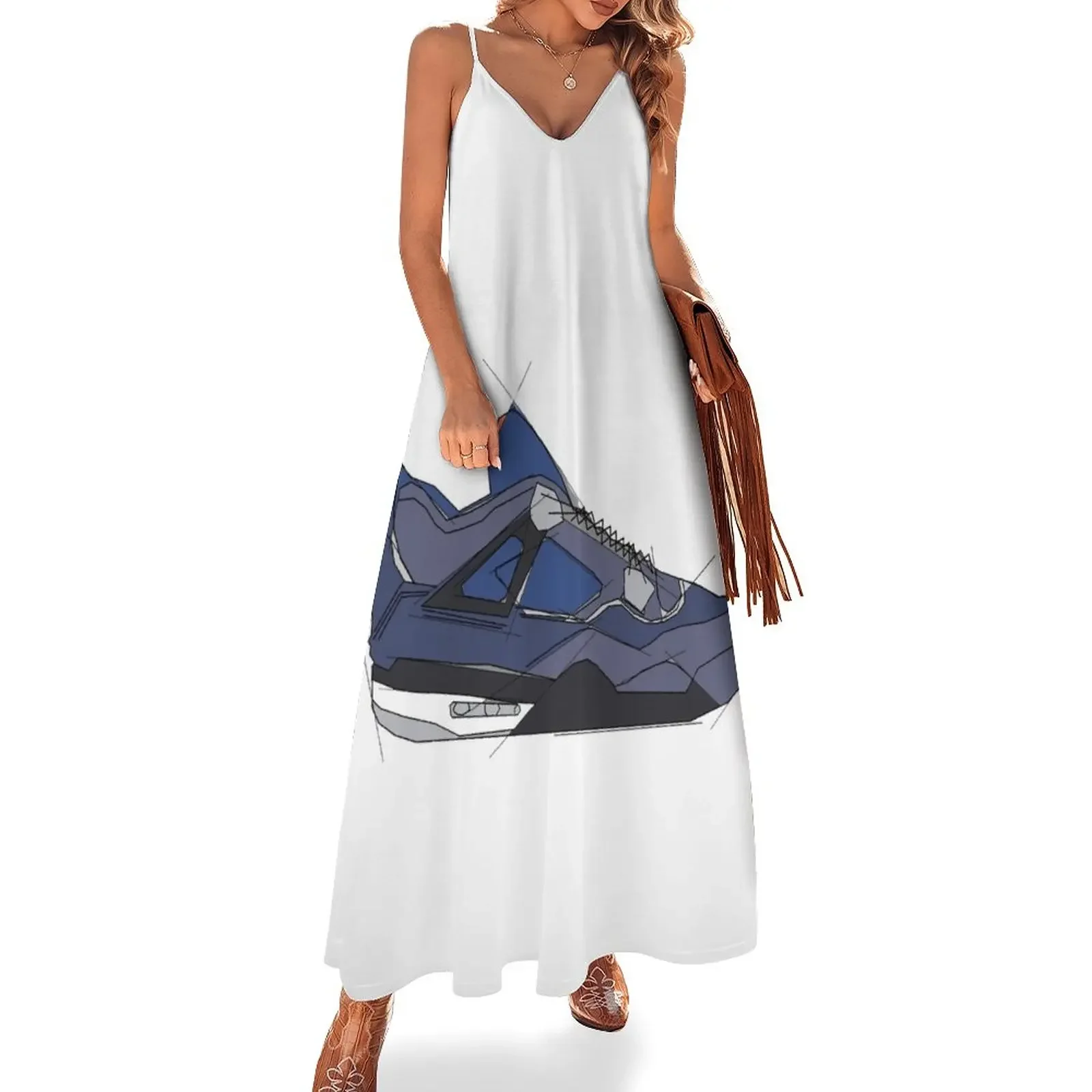 Sneaker Drawing Colorred Sleeveless Dress women's summer jumpsuit prom dresses 2025