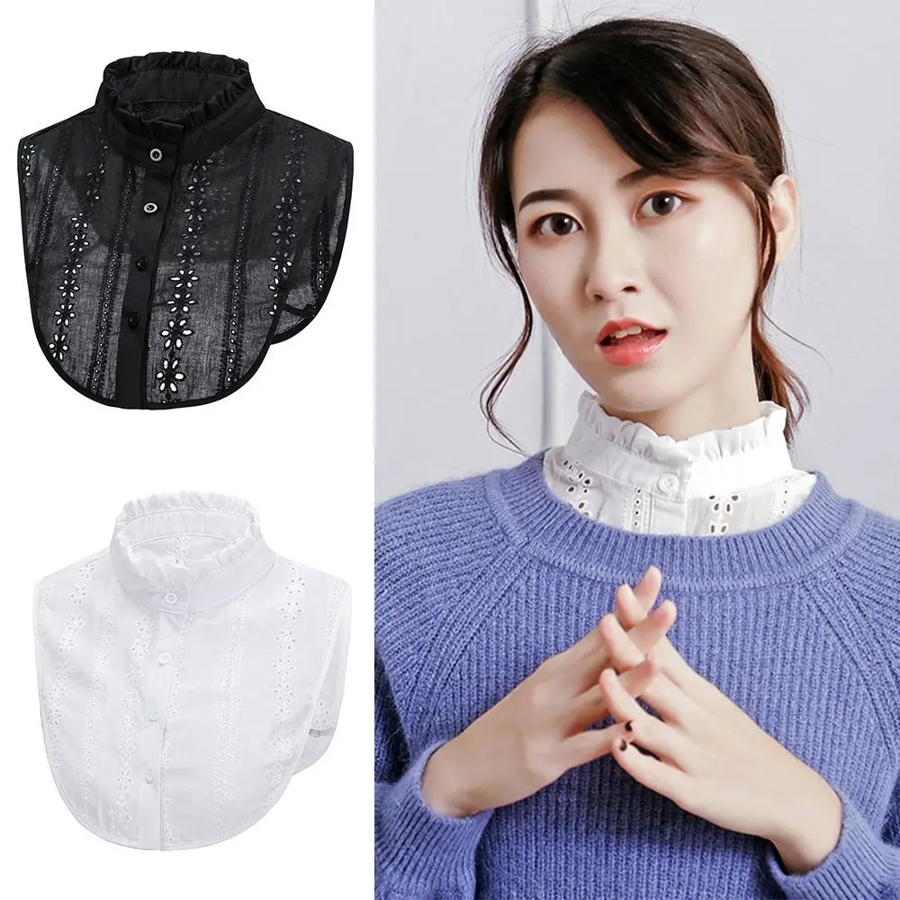 Sweet Stand Collar Fake Lace Collar Detachable Exquisite DIY Lace Neckline Black White Fake Shirt Collar Autumn and Winter