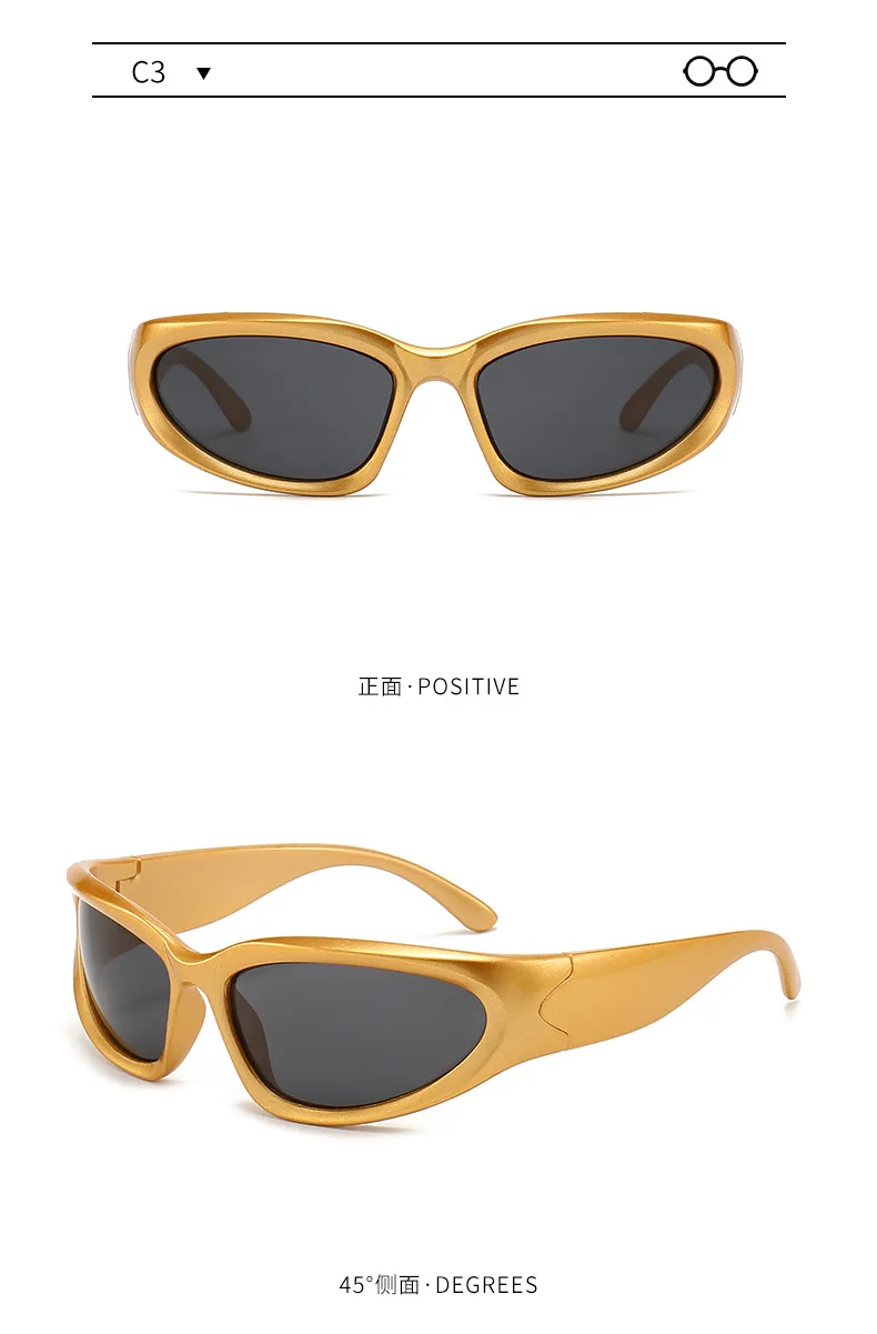 Neue Y2K Sport Punk Sonnenbrille Frauen Marke Designer Platz Goggle Männer Luxus Sonnenbrille UV400 Bunte Spiegel Mode Brillen – Detail 11