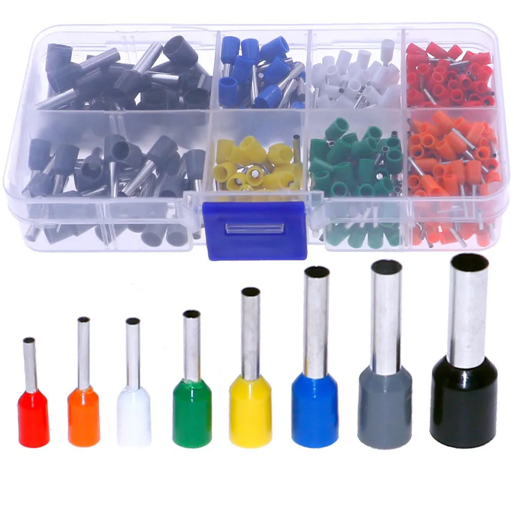 

400Pcs Wire Copper Crimp Connector Insulated Cord Pin End Terminal Mixed Box
