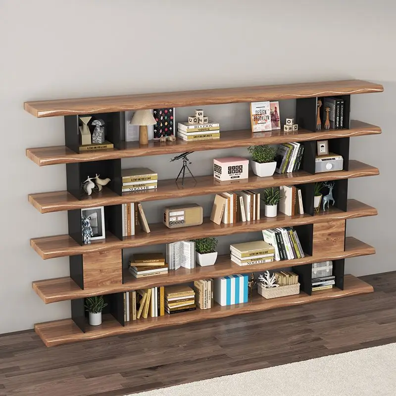 

Living Room Solid Wood Bookshelf Shelf Floor-to-ceiling Multi-layer Combined Storage Bookcase Integrated Against