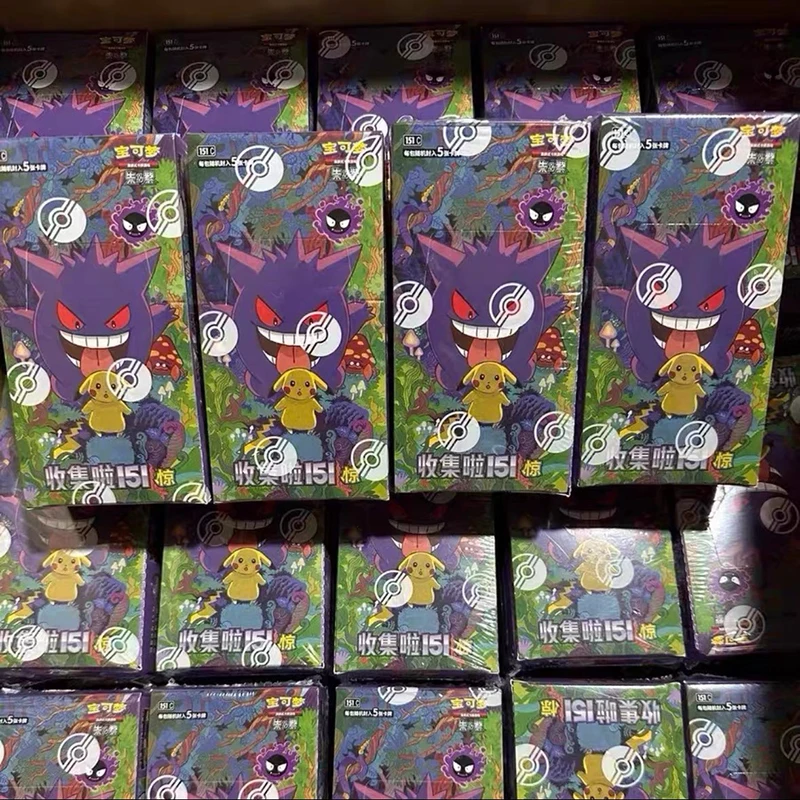 Cartes à collectionner Pokémon PTCG - Édition chinoise simplifiée Zhu Zi 151 - Série Gengar Ponyta - Collection de cartes à échanger - Jouet cadeau