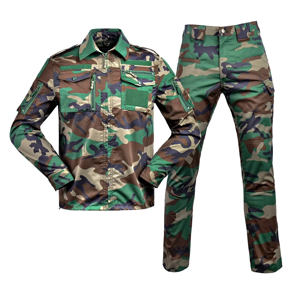 Tactical Training Uniform Set for Men Outdoor Wear Resistant Camouflage Long Sleeve Spring Autumn Jacket Pants Workwear - view 6
