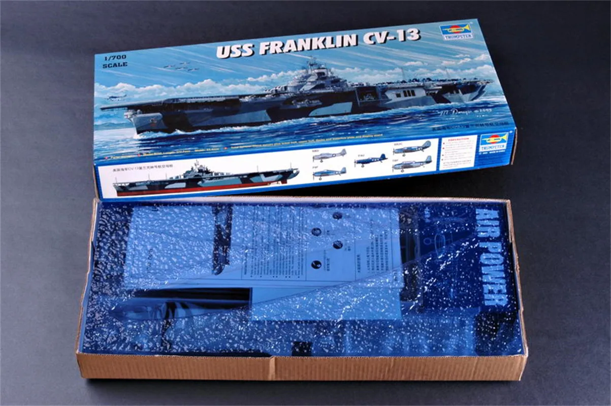 

Trumpeter 1/700 Scale USS FRANKLIN CV-13 Military Plastic Assembly Model #05730