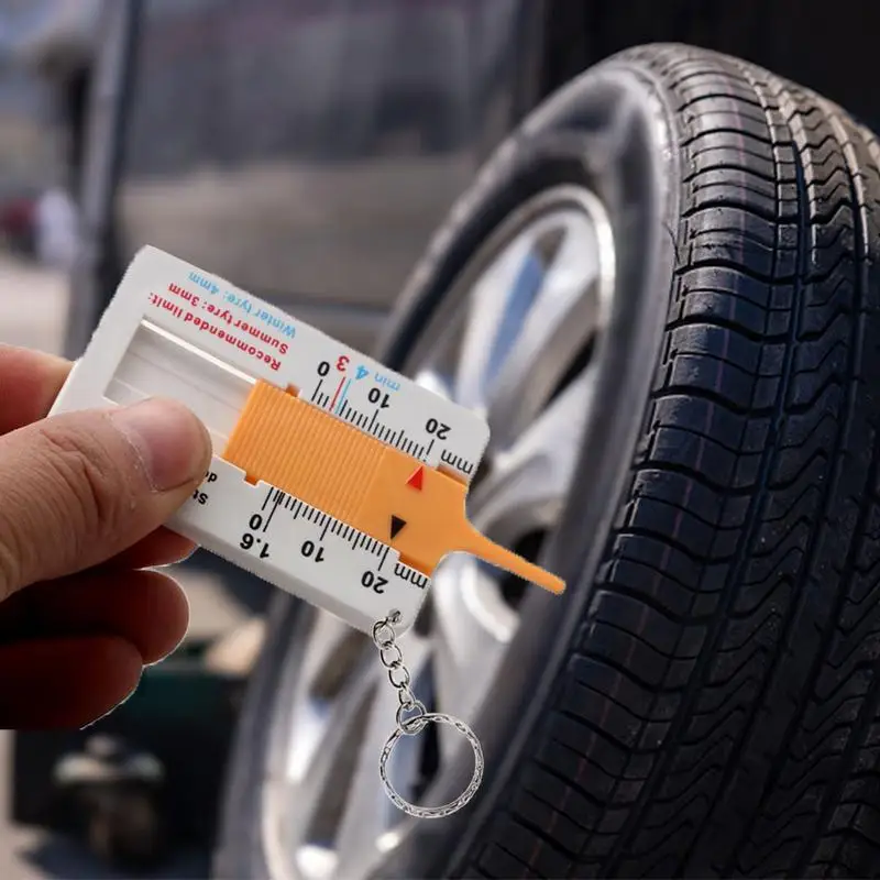 

Tire Depth Gauge Tool Keyring Depth Gauge Easy Reading Tire Measure Thickness Ruler High Precision Tread Measurement Tool
