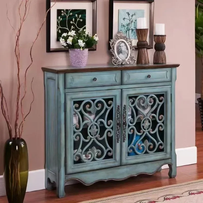 النمط الأمريكي والأثاث وخزانة جانبية متكاملة من الخشب الصلب