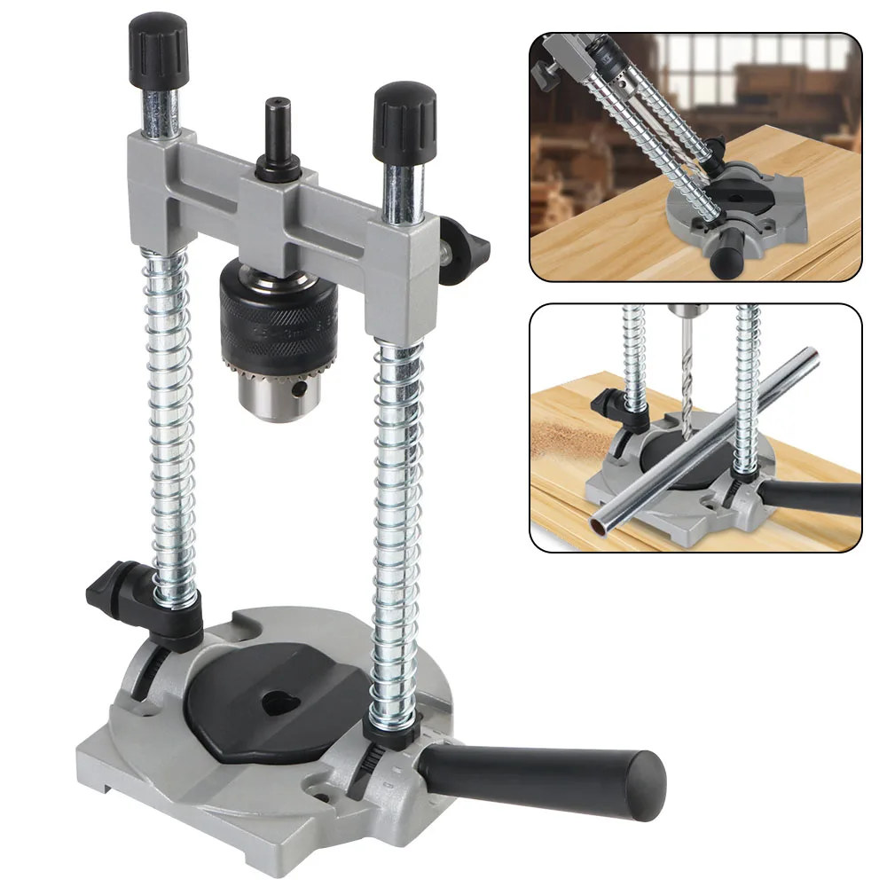 

For Woodworking Power Tool Drill Stand 0-45 Degree Angle Aluminum Base Adjustable with Steel Column Multi-Functional