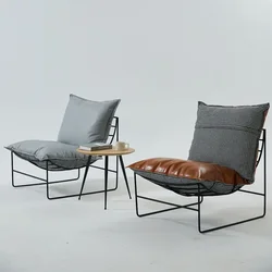 Nordic Lazy Small Sofa Single Minimalist Light Luxury Wrought Iron Chair