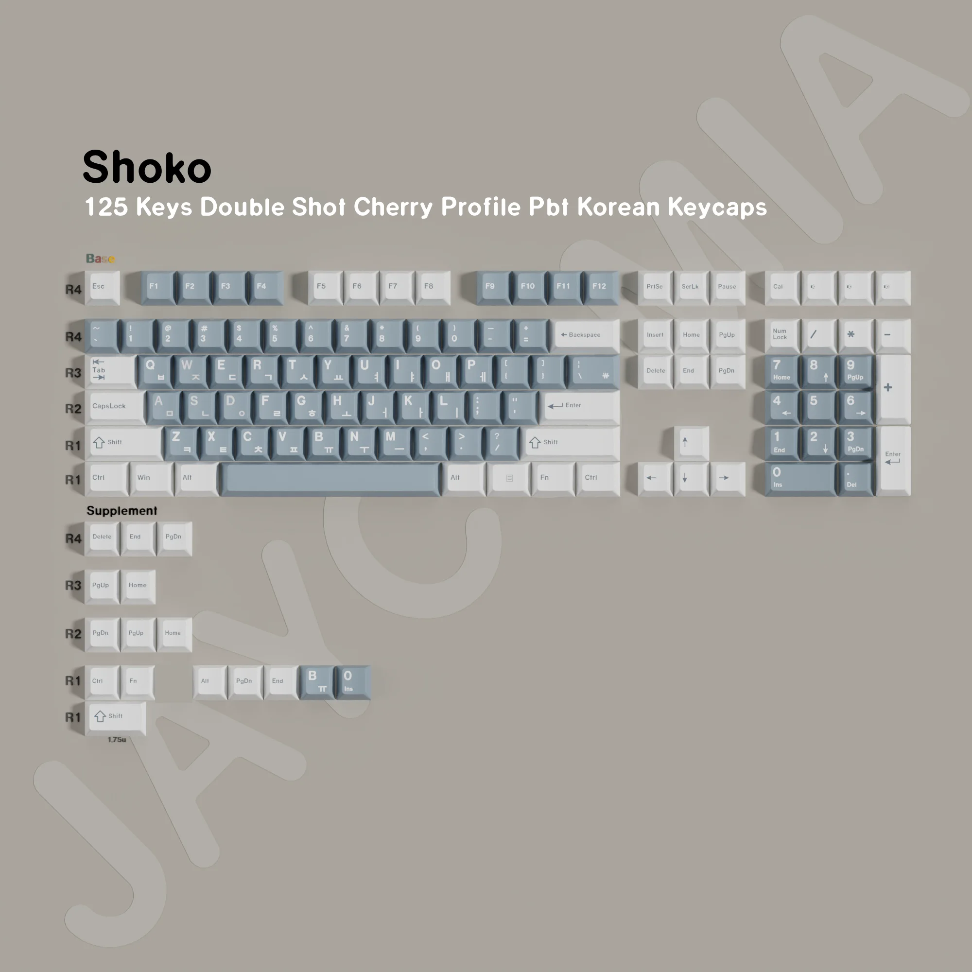 

JCM Shoko корейские колпачки для клавиш Double Cherry PBT Profile Shot 125-клавишные синие колпачки для механических клавиатур KR A75