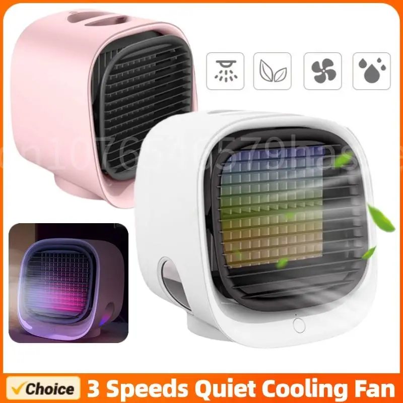 

AIr Conditioner Fan Household Circulation Wind Small Table Air Cooler with Night Light Portable Personal Quiet Cooling Desk Fan