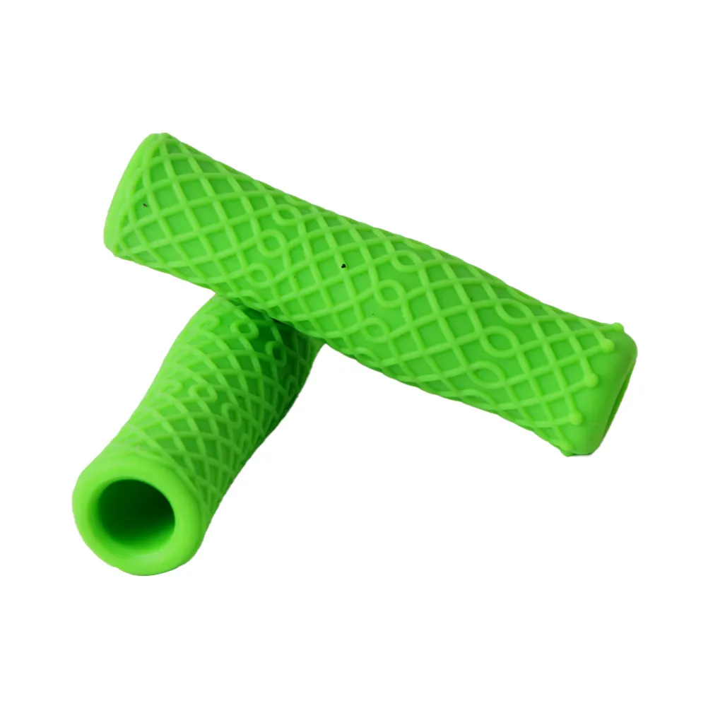 Silicone Bike Handlebar Grips Non Slip Hard Wearing Ergonomic Groove Design for Cruiser Folding Mountain Bike