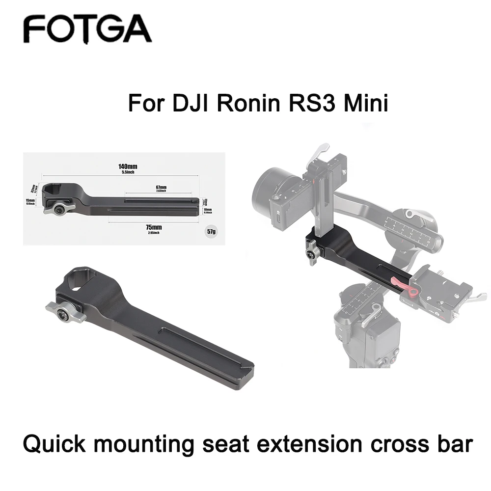 FOTGA Cold Shoe Mount Bracket Extension Bar with 1/4 Thread for DJI Ronin RS3 Mini Gimbal Stabilizer Monitor Video Light Stand