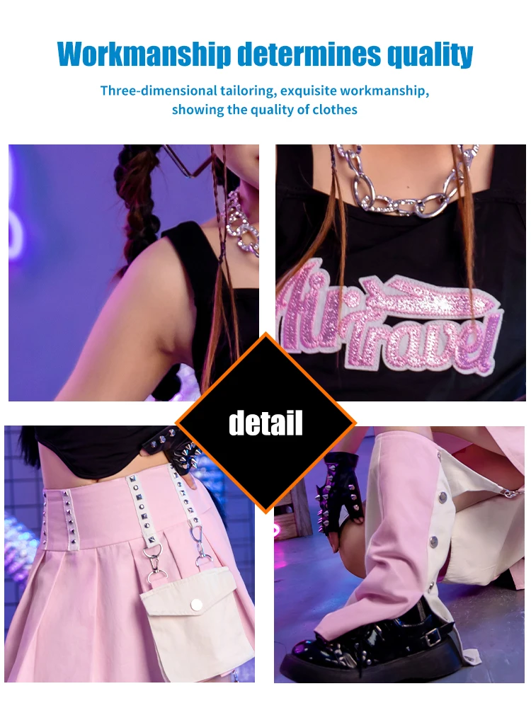Zzl k-pop Kleidung Kinder Jazz Tanz trend ige coole Kostüme Mädchen Laufsteg Kostüme Kinder Hip Hop Street Dance Kleidung