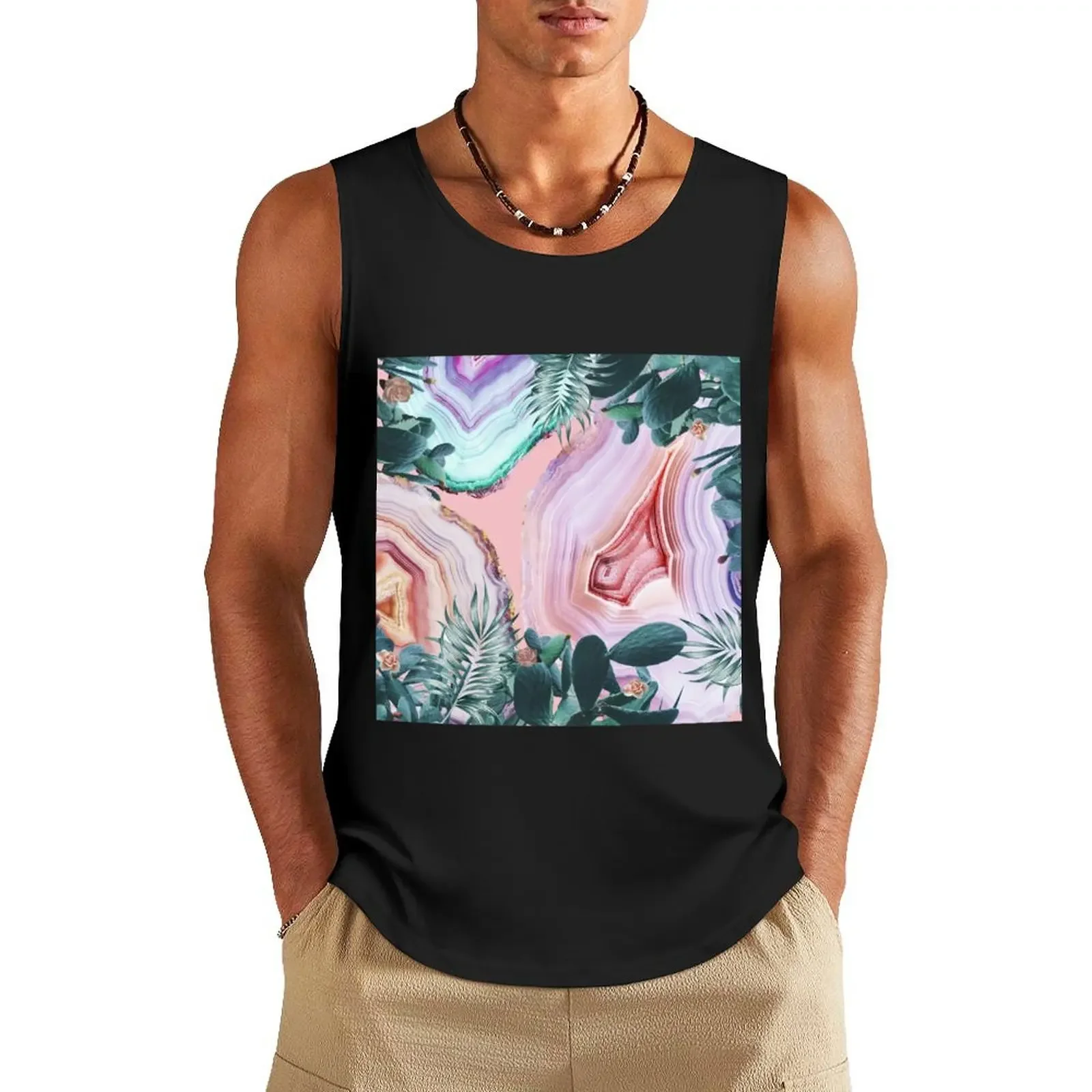 

Mineral Agates & Garden #Glam collection Tank Top t-shirt for man sports clothes for men