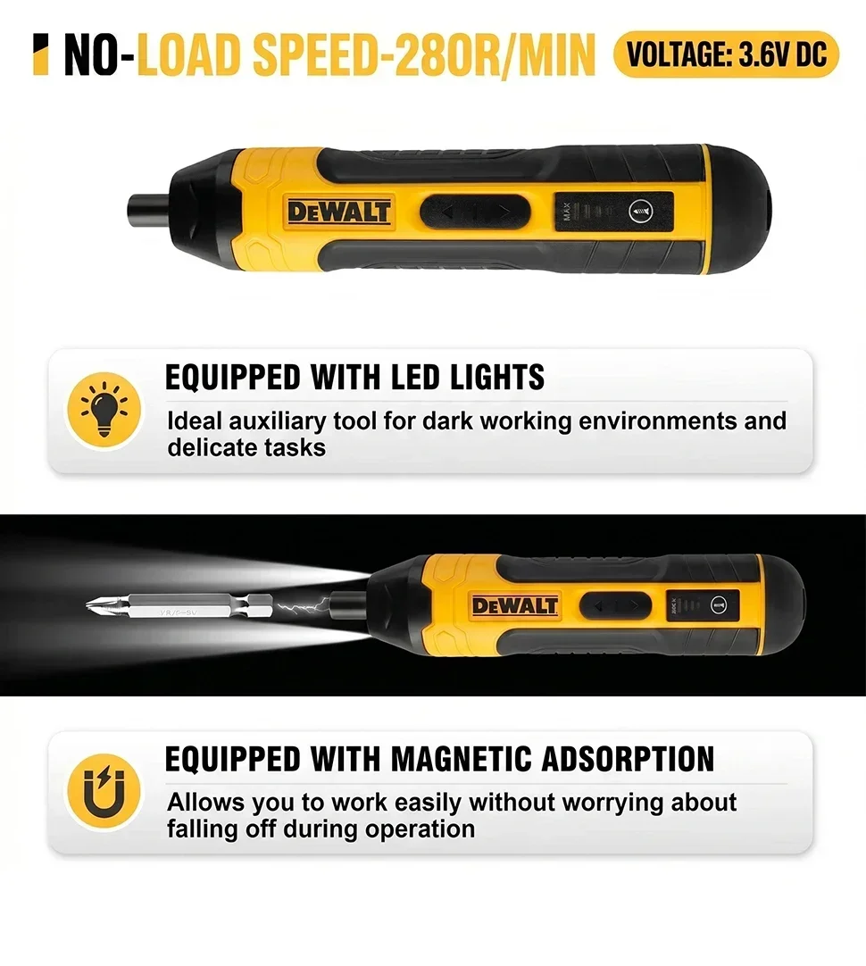 DEWALT Cordless Electric Screwdriver 1300mAh Rechargeable Adjustable Drill Multifunctional Disassembly HT422