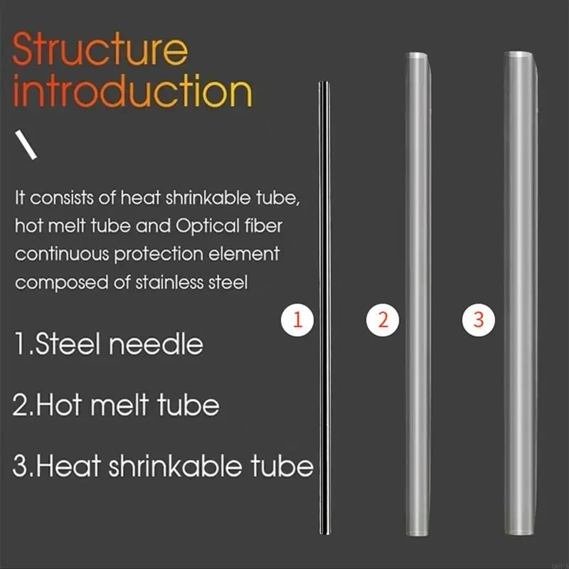 Q6PA 100pcs 1.3mm الألياف الصوفية الصافية لصياغة الانصهار لأكمام الحماية 45 مم 60M
