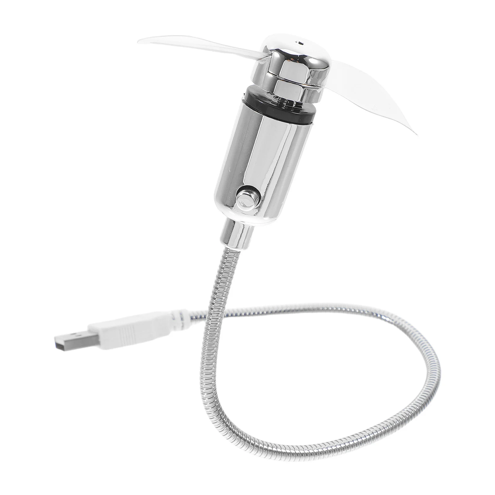 

USB Powered Fan 41Cm Silver Mini with 64 Color LED Display Circular Light Effect for Desk Table Top Cooling Mini Fan