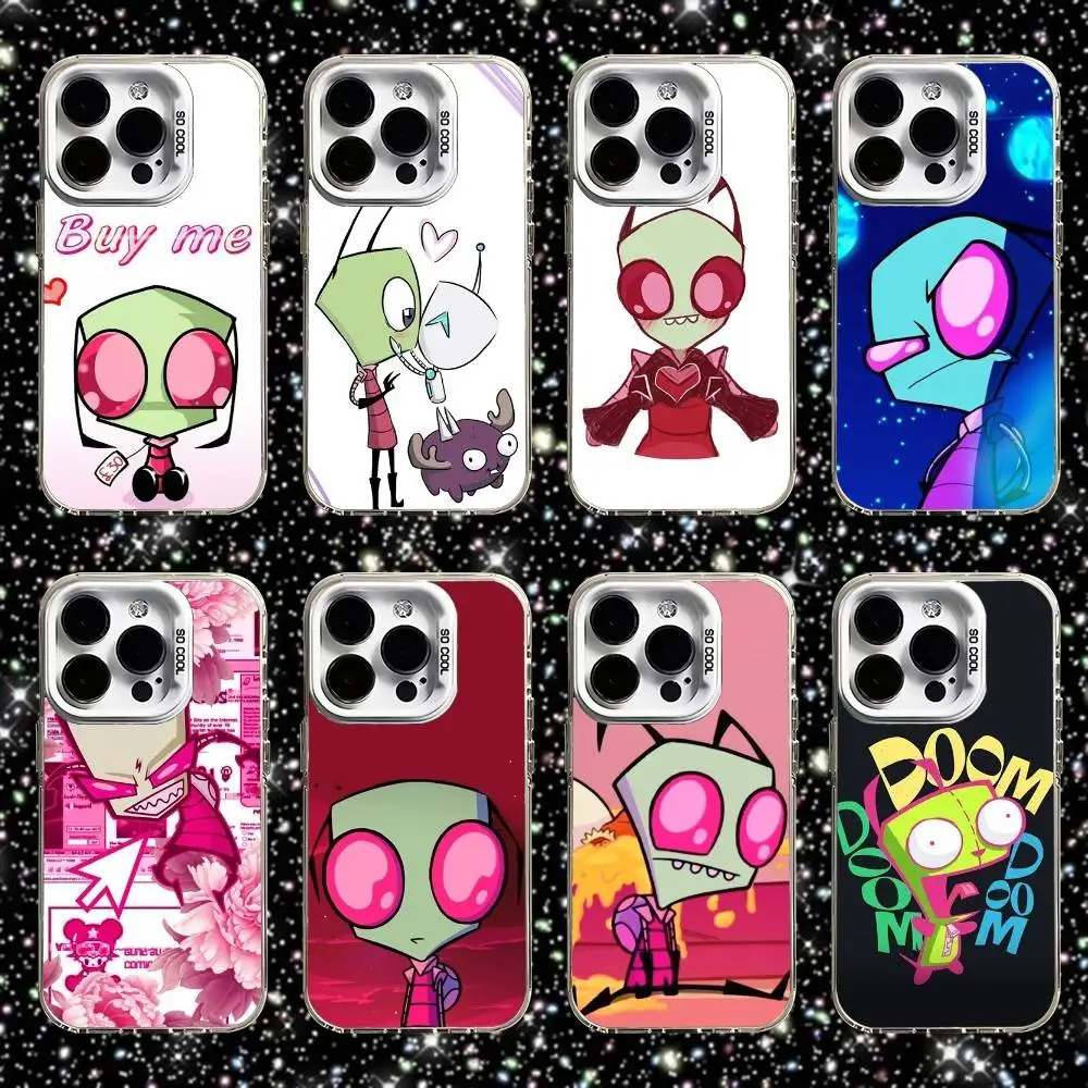 

I-Invader Z-Zim Phone Case For iPhone 16,15,14,13,12,11,Pro,XS,Max,Plus,Mini,SE White Candy Matte Shockproof Cover
