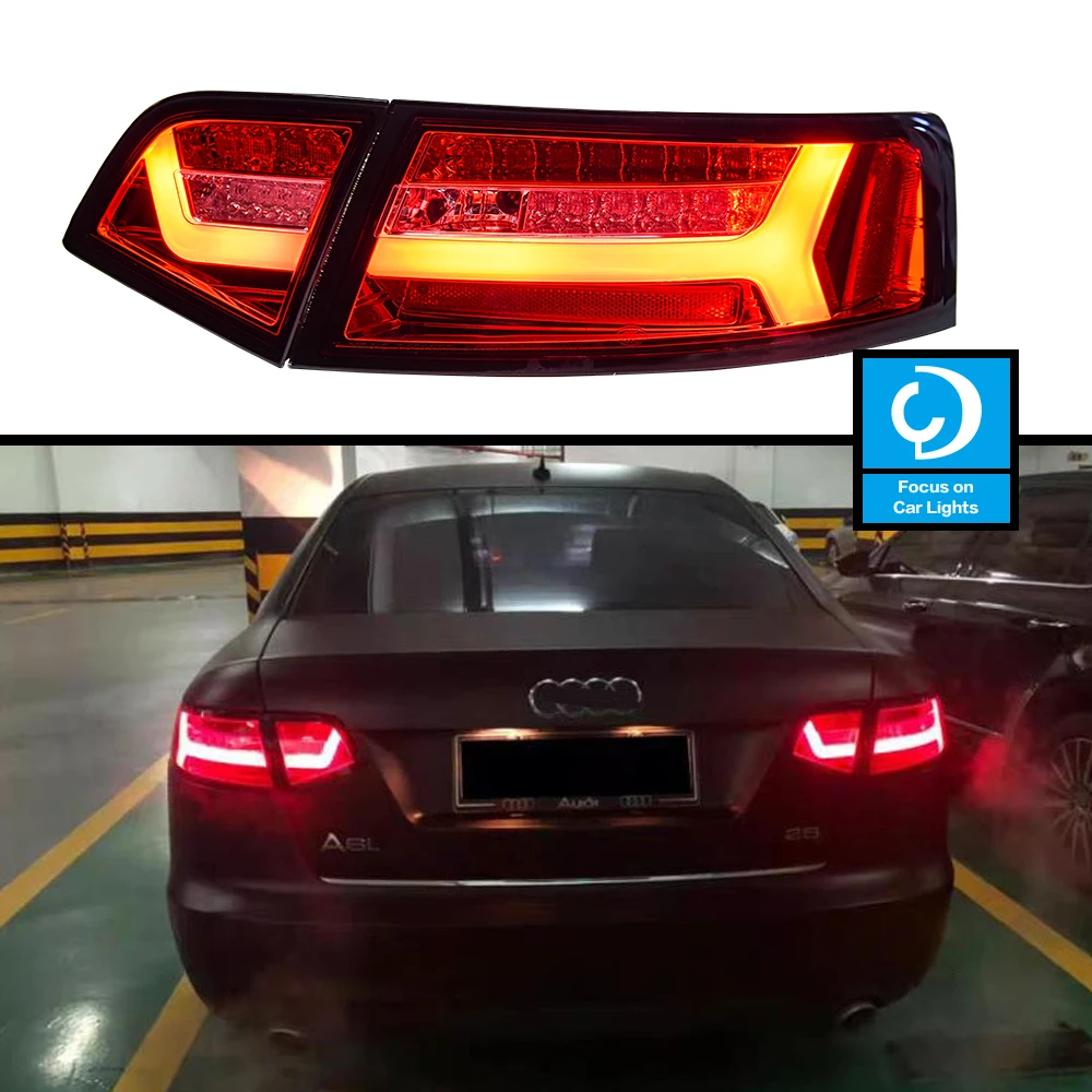 Części do stylizacji tylnych świateł do Audi A6 C6 Światło tylne 2008-2012 LED Tylna lampa LED DRL Montaż Modernizacja Auto Akcesoria