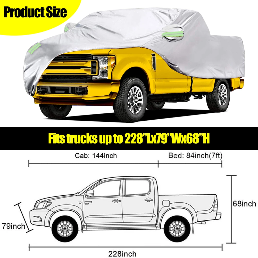 210T Waterproof UTE Pickup Truck Cover for Ford Raptor F150 RANGER Toyota Tundra Dodge Ram All Weather Protection Full Car Cover