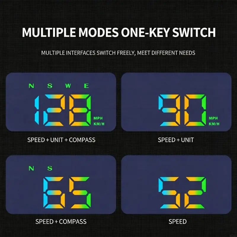 M76E Mehrfarbiges Head-Up-Display mit Echtzeit-Geschwindigkeitsrichtung und Ermüdungserinnerungsfunktion, HUD-Projektor ABS für – Detail 2