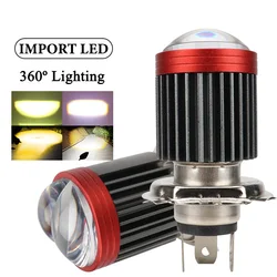 H4 LED H6 BA20D LED Motorcycle Headlight Bulbs CSP Lens White Yellow Hi Lo Beam Fog Light Scooter Motorbike Lamp Accessories